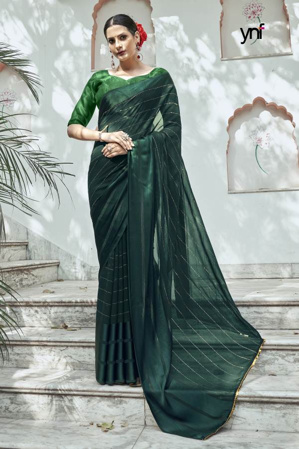 Ynf Gandhari Mukaish Stylish Fancy Party Wear Georgette Latest Saree Collection